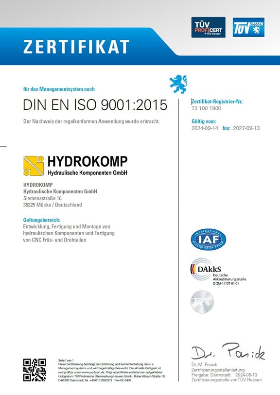 DIN EN ISO 90012015 Hydrokomp