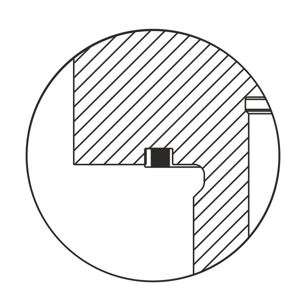 Edge seal for use on threaded body cylinders with a piston diameter of 32 mm