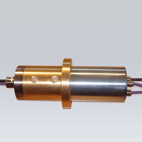 Electric slip ring transmitter instead of many fluid lines